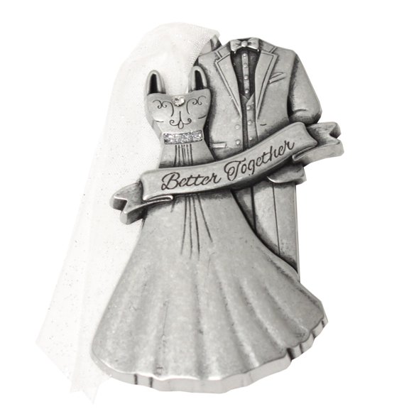 Wedding Dress & Tuxedo Ornament with Crystal