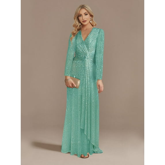 Wedding Dress Wedding Guest Dresses for Women Long-Sleeved V-Neck Fishtail Banquet Dress Women's Evening Dress Party Dress