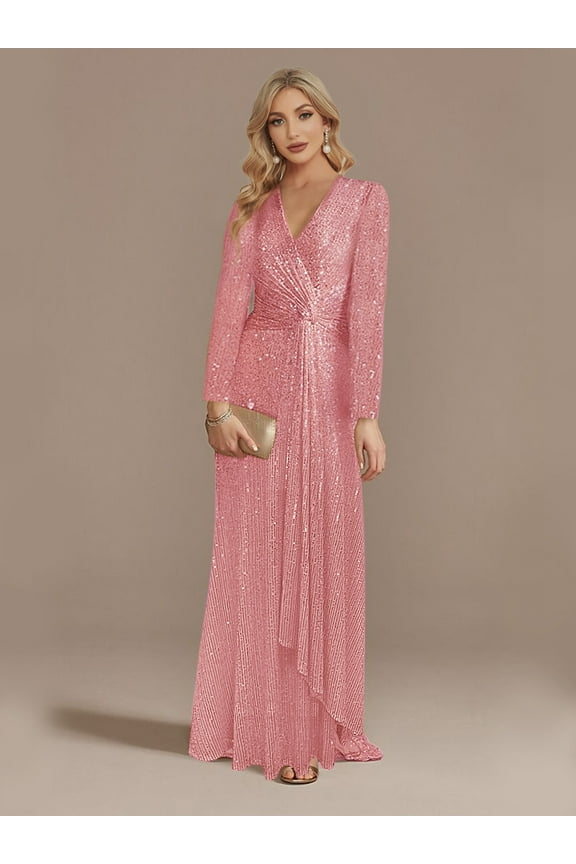 Wedding Dress Wedding Guest Dresses for Women Long-Sleeved V-Neck Fishtail Banquet Dress Women's Evening Dress Party Dress