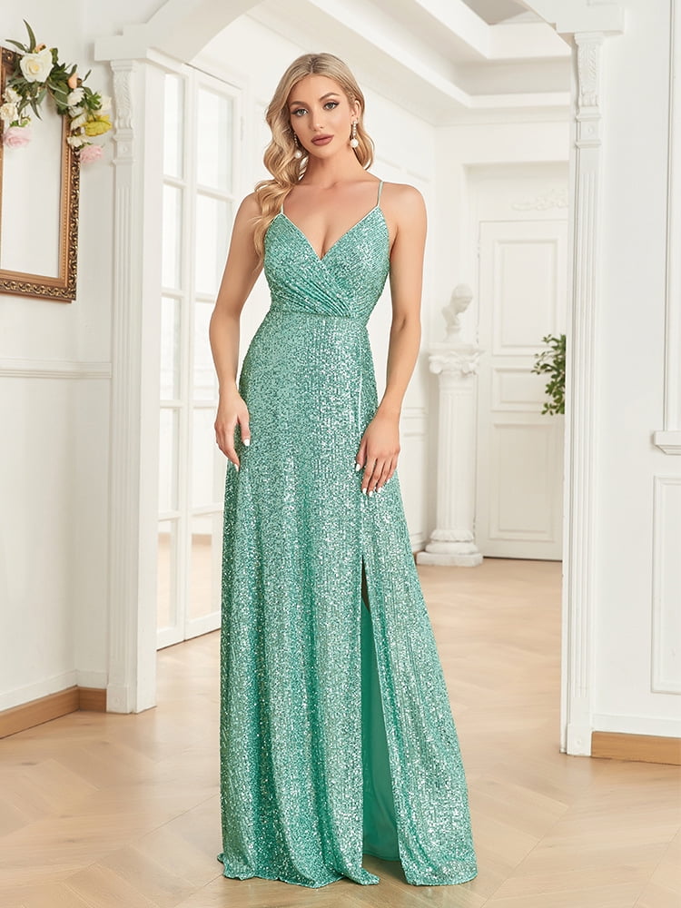 Deep V Evening Dress