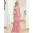thumbnail image 1 of Wedding Dress Wedding Guest Dresses for Women sexy V-neck sequin floor-to-floor evening dress Elegant sleeveless party dress, 1 of 9