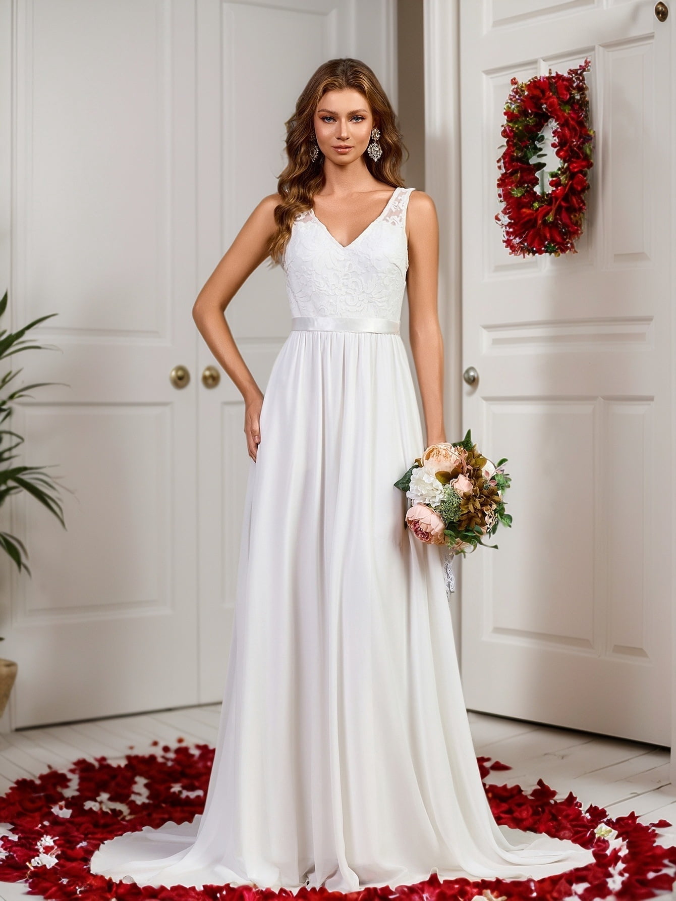 knee length dresses for ladies ALIZA / Gray Wedding Dress with A Line Multi Layer Tulle Skirt