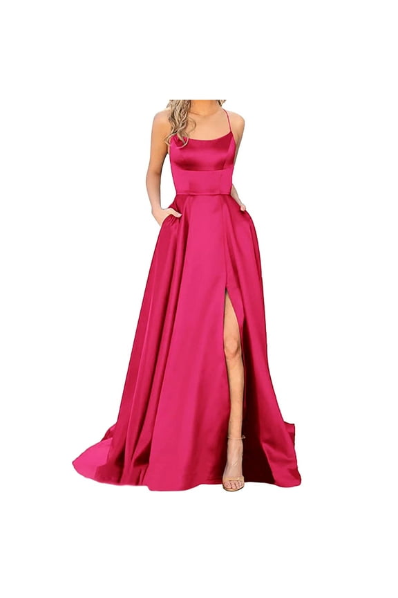 Wedding Dresses for Women 2024 Bridesmaid Sequin Formal Dress Hot Pink XL
