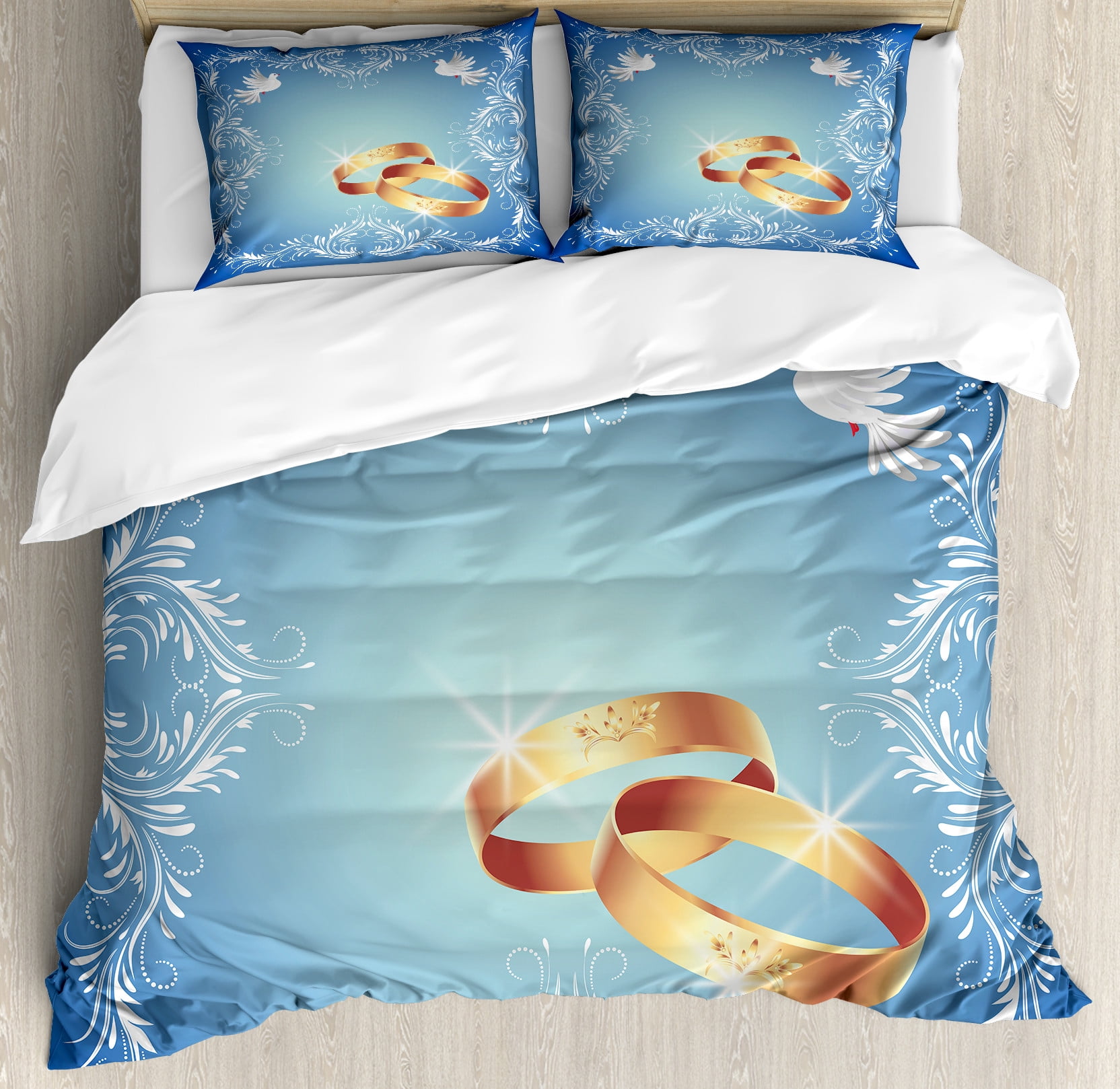Wedding Pattern Print Duvet Cover Bedding Set
