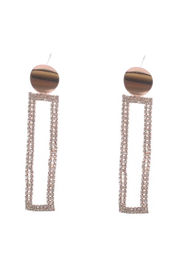 Wedding Earrings Rose Gold Plating Sqaure Dangle Earrings