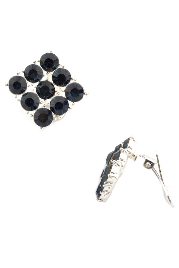 Wedding Earrings Silver Plating Montana Stone Clip On Earring