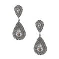 thumbnail image 1 of Wedding Earrings Silver Plating Pear Shaped Oval Stone Drop Earrings, 1 of 1
