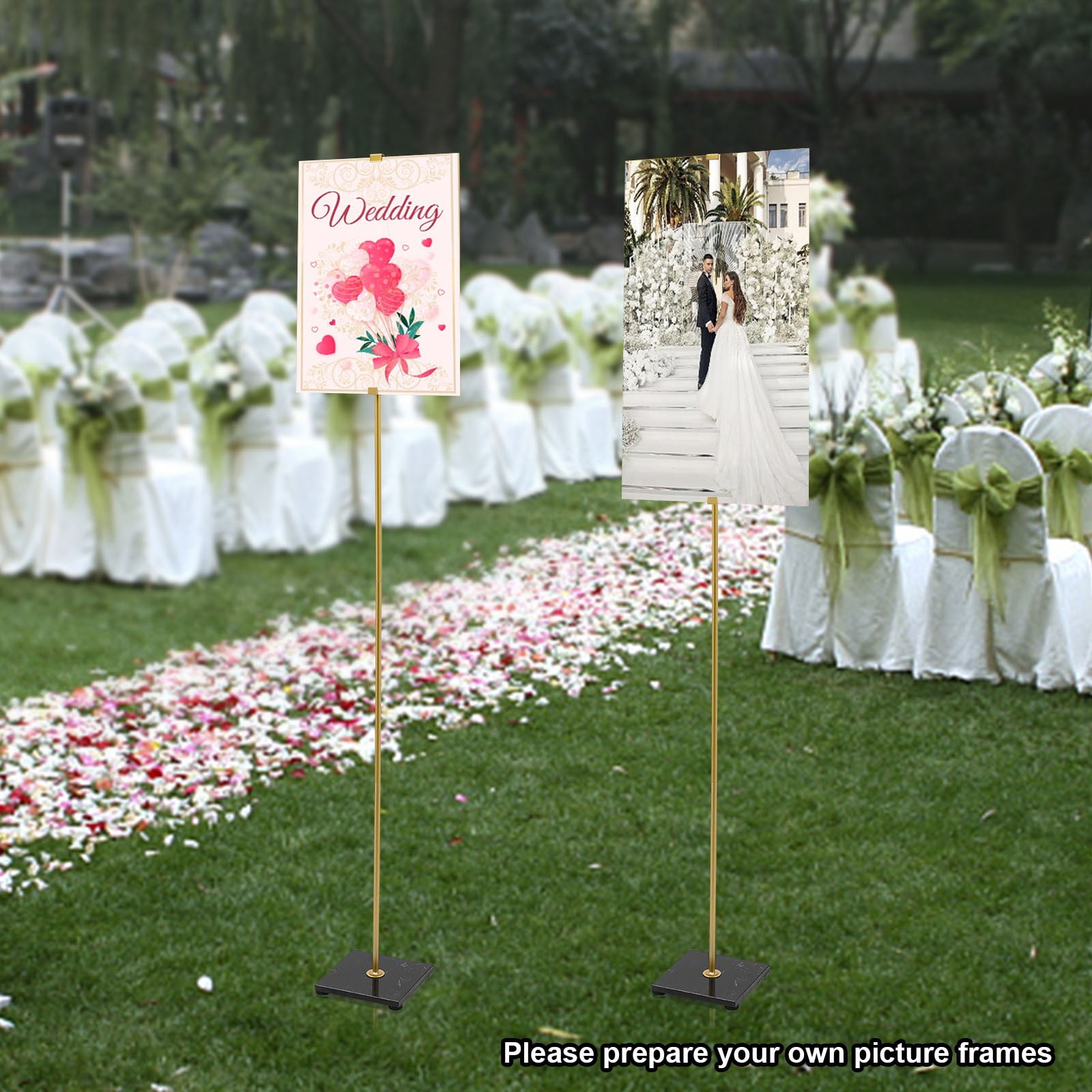 Wedding Easel Stand Floor Mount Advertising Posters Picture Photo Display Stand 7.87×7.87in for Weddings, Celebrations, Parties