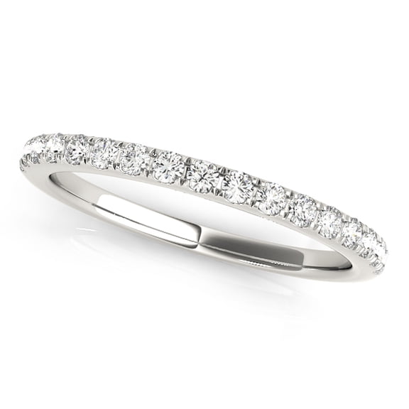 Wedding Engagement Band 0.17 Carat Natural Diamond 14K White Solid Gold Jewelry Gift