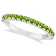 thumbnail image 1 of Wedding Engagement Half-Eternity Pave Peridot Stacking Ring 925 Sterling Silver Gemstone Jewelry For Women Gift, 1 of 1