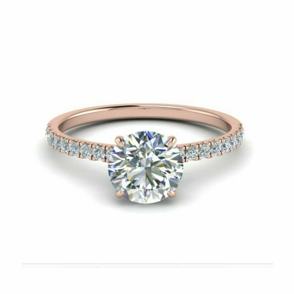 Wedding Engagement Ring For Women Adjustable 1.5 cts Moissanite Ring Anniversary 18K White Gold Plated Promise Ring Valentine's Day Gift for Her