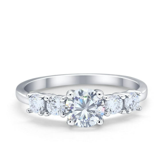 Wedding Engagement Ring Round Cubic Zirconia 925 Sterling Silver Size 10