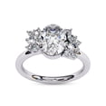 thumbnail image 1 of Wedding Engagement Rings For Women |  Center 8x6mm Oval Cut Lab Created Moissanite Solitaire Cluster Style Promis Ring in 10K Solid White Gold, Ring Size 10, 1 of 6