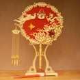thumbnail image 1 of Wedding Fan Bride Handmade Bridesmaid Bridal Bouquet Wedding Accessories Round Fan Ornaments Chinese Style fan for hand Vintage for Home Decor Red D, 1 of 8