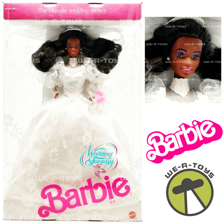 Wedding Fantasy Barbie African American Doll 1989 Mattel 07011