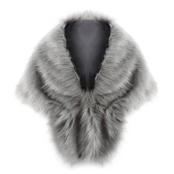 Wedding Faux Fur Shawls and Wraps Wedding Party Bridal Fur Cloak Winter Fur Cape Stole Brooch for Evening Dresses