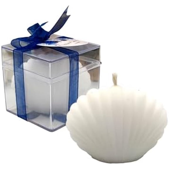 Wedding Favor Guest Bulk, 50 Set of White Seashell Shaped Candle Party Favors, Bridal Shower Favor for Beach Party Gifts, Baby Shower Favors for Baptism Favors$$Home Decor, Kitchen, & Other