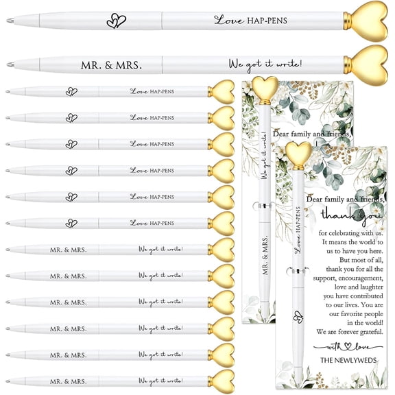 Wedding Favors for Guests Bulk Bridal Shower Pens Thank You Cards with Silver Cable Ties Elegant Bridal Shower Favors Wedding Gifts for Party Proposal Supplies