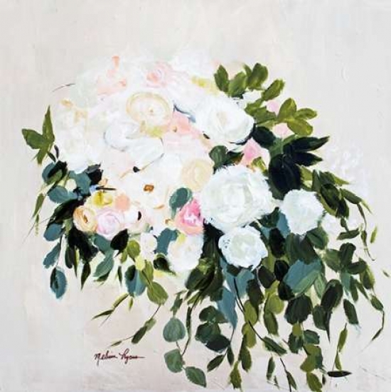 Wedding Floral Beige Canvas Art - Melissa Lyons (24 x 24)