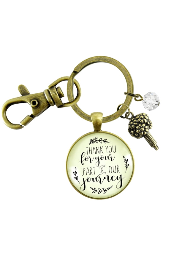 Wedding Floral Designer Gift Gutsy Goodness Bronze Keychain Thank You For Part Flower Bouquet Appreciation