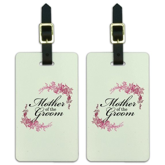 Wedding Floral Mother of the Groom Luggage ID Tags Suitcase Carry-On Cards - Set of 2