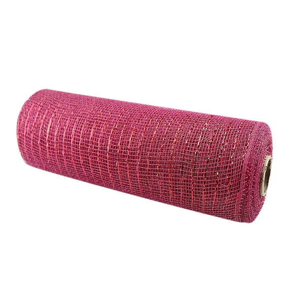 Wedding & Floral Wrapping Mesh Netting - Gold Wire Mesh, 10.4In Width X 10 Yards Length, Wine Red & Red Colors - For Wedding Decorations, Floral Arrangements, Gift Wrapping, Party