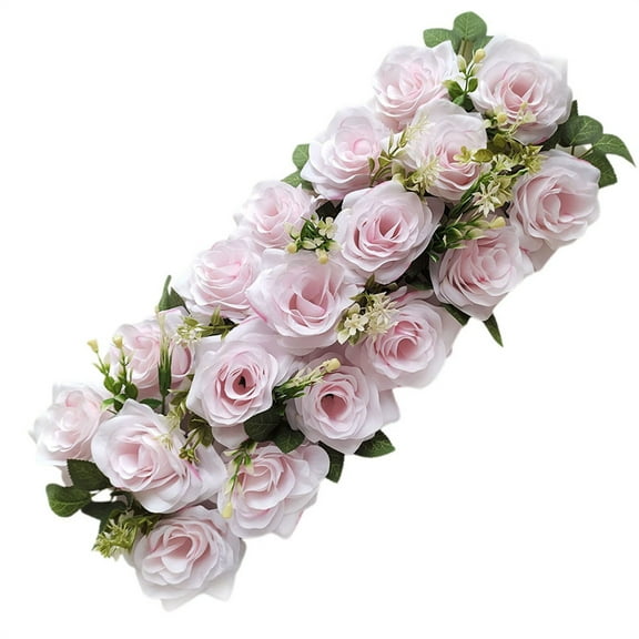Wedding Flower Arrangement Long Strip, Floor Standing T-stage Aisle Flower Border for Arch Scene Decoration, Ground Flower Arrangement for Wedding Ceremony