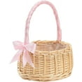 thumbnail image 1 of Wedding Flower Girl Basket, Wicker Rattan Flower Basket with Handle, Petal Basket Candy Storage Basket, Rattan Box Home Decoration, 1 of 6