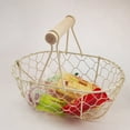 thumbnail image 1 of Wedding Flower Girl Baskets Small Rustic Flower Basket Wedding Metal Basket with Handle Tiny Petal Basket for Flower Girl Kid Wedding Home Decor, 7.09 x 4.72 x 4.92 Inch, 1 of 9