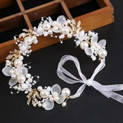 Wedding Flower Girl Headpiece Wreath Hair Accessory Flower Headband' Crown UK T4T3