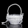 thumbnail image 1 of Wedding Flower Girls Basket Bowknot Satin Flower Baskets with Handle for Wedding Party, 1 of 5