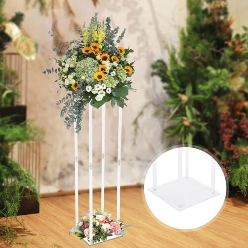 Wedding Flower Rack Acrylic Vase Stand Column Plant Vase Holder Rectangle Shelf