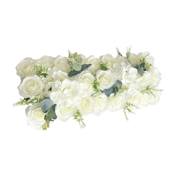 Wedding Flower Row, silk flower rose Peonies Artificial Wedding Arch Flowers Arrangement Supplies for DIY Wedding Stage Background Party Decoration , White Style 2