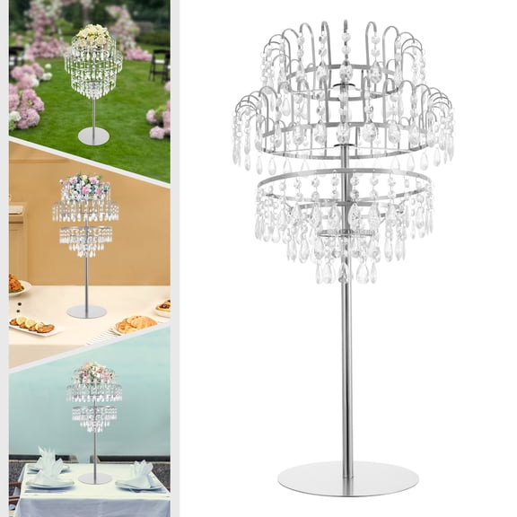 Wedding Flower Stand with 5 Tiers Round Fountain-shaped Flower Stand Floor Standing Tabletop Flower Stand for Birthday Party Home Decoration Festival Graduation Ceremony Silver Modern Style