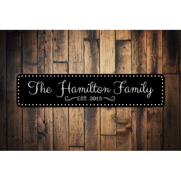 Wedding Gift Established Date Sign Family Name Sign Custom Wedding Decor Bridal Shower Gift - Wedding Sign - Size: 16 x 4 Inches