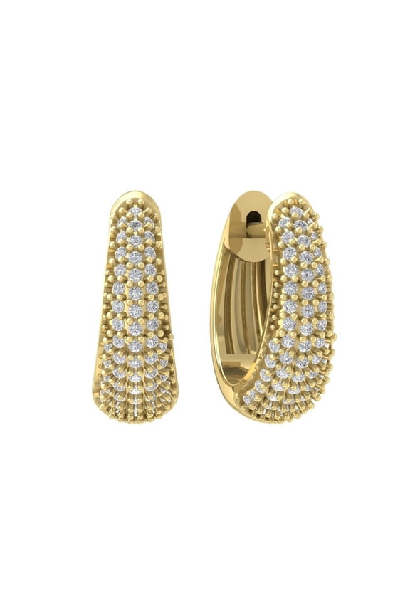 Wedding Gift Hoop Earrings 2Ct Round Cut Lab-Created Diamond 14K Yellow Gold Plated 925 Silver