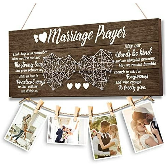 Wedding Gifts Bridal Shower Gifts for Bride and Groom Engagement Present for Wife NewlyWed Marraige Prayer Photo Holder$$Home Decor, Kitchen, & Other