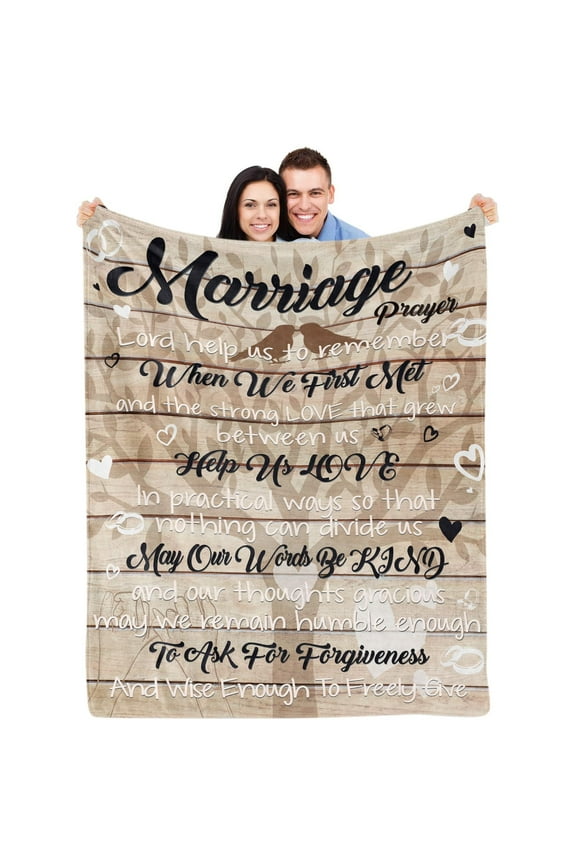 Wedding Gifts for Couples 2023 Marriage Prayer Throw Blanket for Couple Newlyweds Fleece Flannel Best Bride to Be Groom Gifts for Wedding Day Bridal Shower Anniversary Honeymoon Engagement,(60"x80")