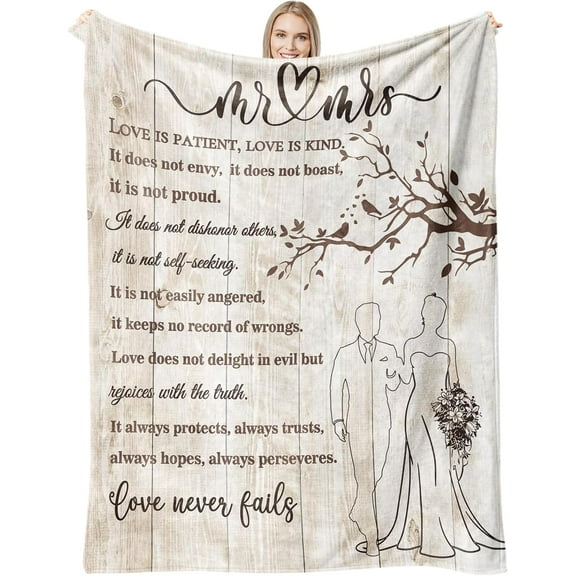 Wedding Gifts for Couples 2024 Soft Blanket, Bridal Shower Gifts for Bride to Be, Anniversary Romantic Gifts for Her, Wedding Gifts for Newlyweds Wedding Throw Blanket 50x60