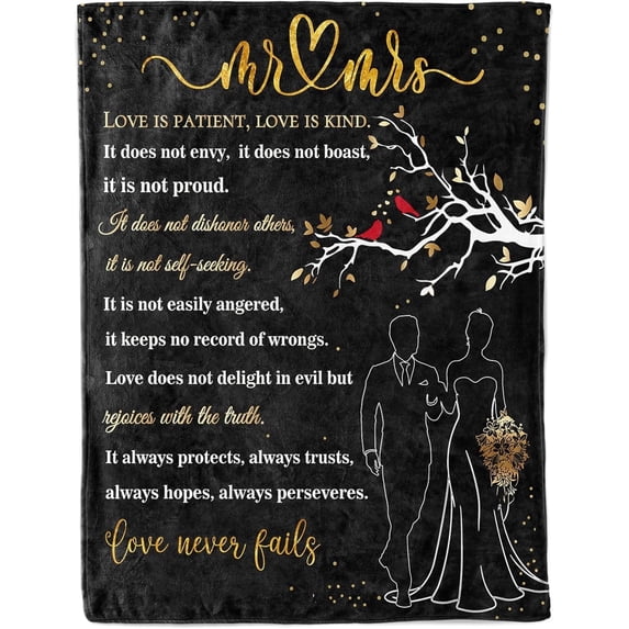 Wedding Gifts for Couples 2025 Soft Blanket, Bridal Shower Gifts for Bride to Be, Anniversary Romantic Gifts for Her, Wedding Gifts for Newlyweds Wedding Throw Blanket