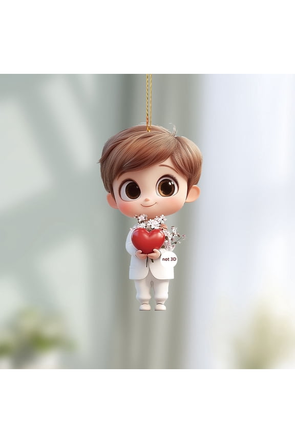 Wedding Gifts For Couples 2025, Valentine's Day Wedding Sweet Couple Acrylic Keychain - 2D Plane Acrylic Design For Couples - Car Rearview Mirror Accessories, Backpack Small