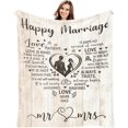 thumbnail image 1 of Wedding Gifts for Couples 2025, Wedding Gifts for Newlyweds, Gifts for Her Blanket, Bridal Shower Gifts Bride to Be, Happy Anniversary Marriage Gifts for Couple Throw Blanket 60"x50", 1 of 8