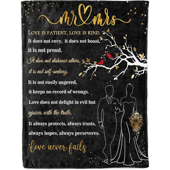 Wedding Gifts for Couples 2026 Soft Blanket, Bridal Shower Gifts for Bride to Be, Anniversary Romantic Gifts for Her, Wedding Gifts for Newlyweds Wedding Throw Blanket 60 * 50