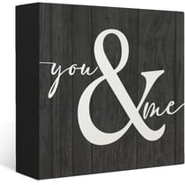 Wedding Gifts,Couples Bedroom Decor For Couples Wood Box Sign Desk Decor,You And Me Rustic Framhouse Bedroom Sign,Love Theme Wall Tabletop Shelf Decor,House Decor,Marriage Gifts For Couple 5x5 Inch