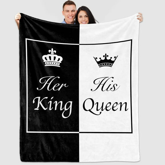 Wedding Gifts for Couples Wife Anniversary Newlywed Gift for Friend Her King and His Queen Honeymoon Throw Blanket Inspiring Marriage Gifts Ideas Bridal Shower Gifts for Bride