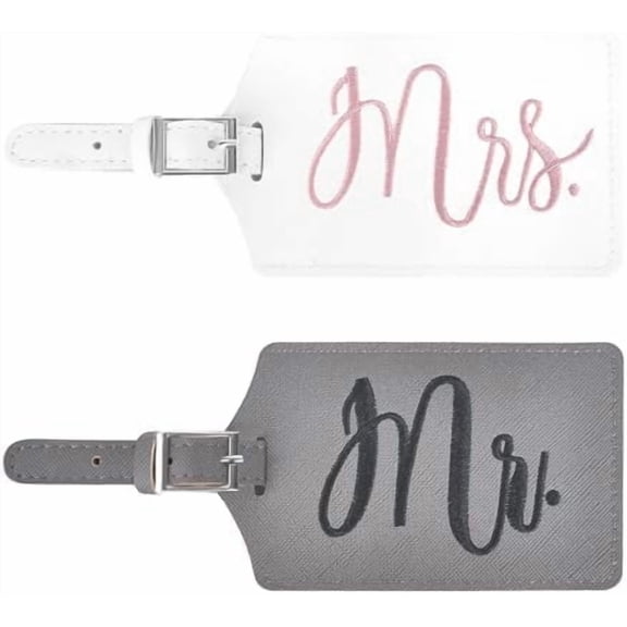 Wedding Gifts Mr and Mrs Luggage Tags Gifts Tags Bridal Shower Gifts Honeymoon Vacation Travel Essentials Bride Gifts for Her Black Mr and Pink Mrs