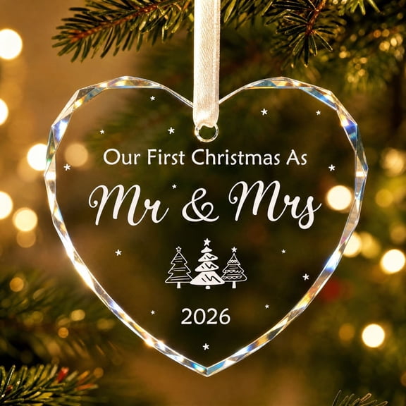 Wedding Gifts Set for Couples 2026 Bridal Shower Gifts for Bride Mr and Mrs Gift for Newlywed Our First Christmas As Mr & Mrs 2026 Christmas Ornaments Christmas Decorations Wedding Registry Ideas