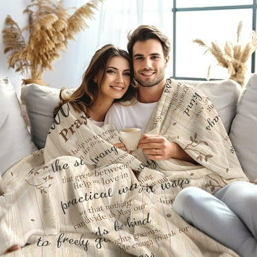 Wedding Gifts for Couples 2024, Newlyweds Gifts for Couples Bridal Shower Gift, Best Bride Gifts for Wedding Day, Marriage Prayer Throw Blanket