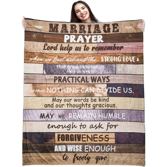 Wedding Gifts for Couples Unique 2022,Marrige Prayer Blanket,Engagement Gifts for Couples Flannel Throw Blanket 60"X 50"