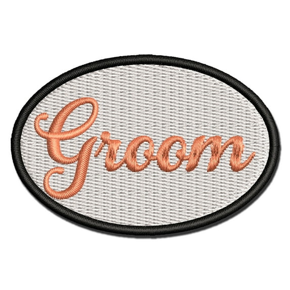Wedding Groom Party Group Applique Multi-Color Embroidered Hook & Loop Patch - 2.0 Inch Mini